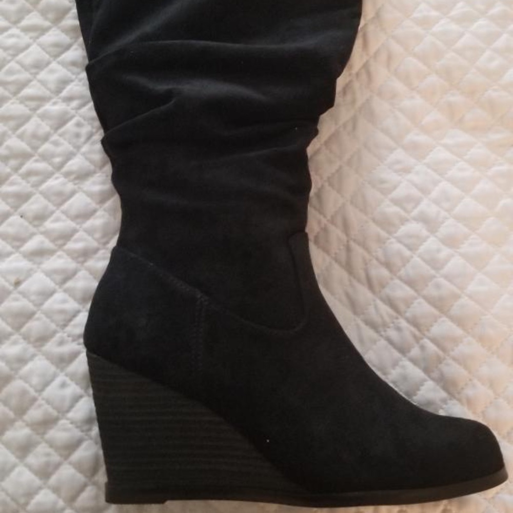 Dr. Scholl's Poe Wide Calf Women Wedge Slouch Boot
